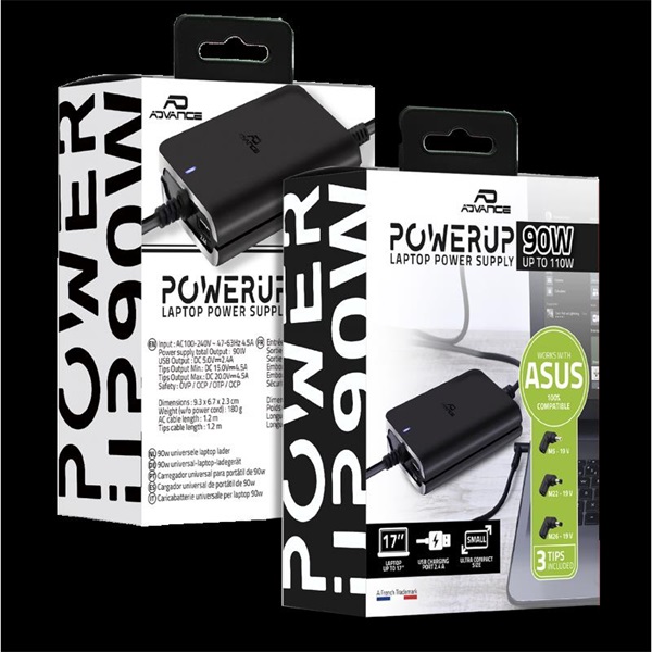 Advance  Universal Charger for ASUS Laptops 90W  4 csatlakozó Notebook töltő
