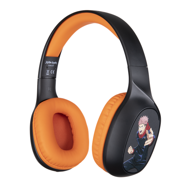 KONIX - JUJUTSU KAISEN 2.0 Fejhallgató Bluetooth Vezeték Nélküli Gaming Stereo Mikrofon Fekete-Narancs