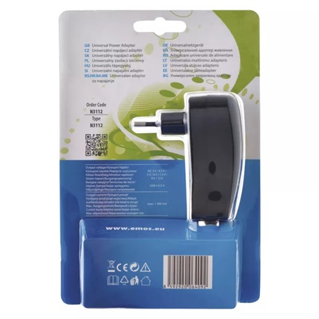 Emos N3112 UNIVERZÁLIS TÖLTŐADAPTER 1500MA USB