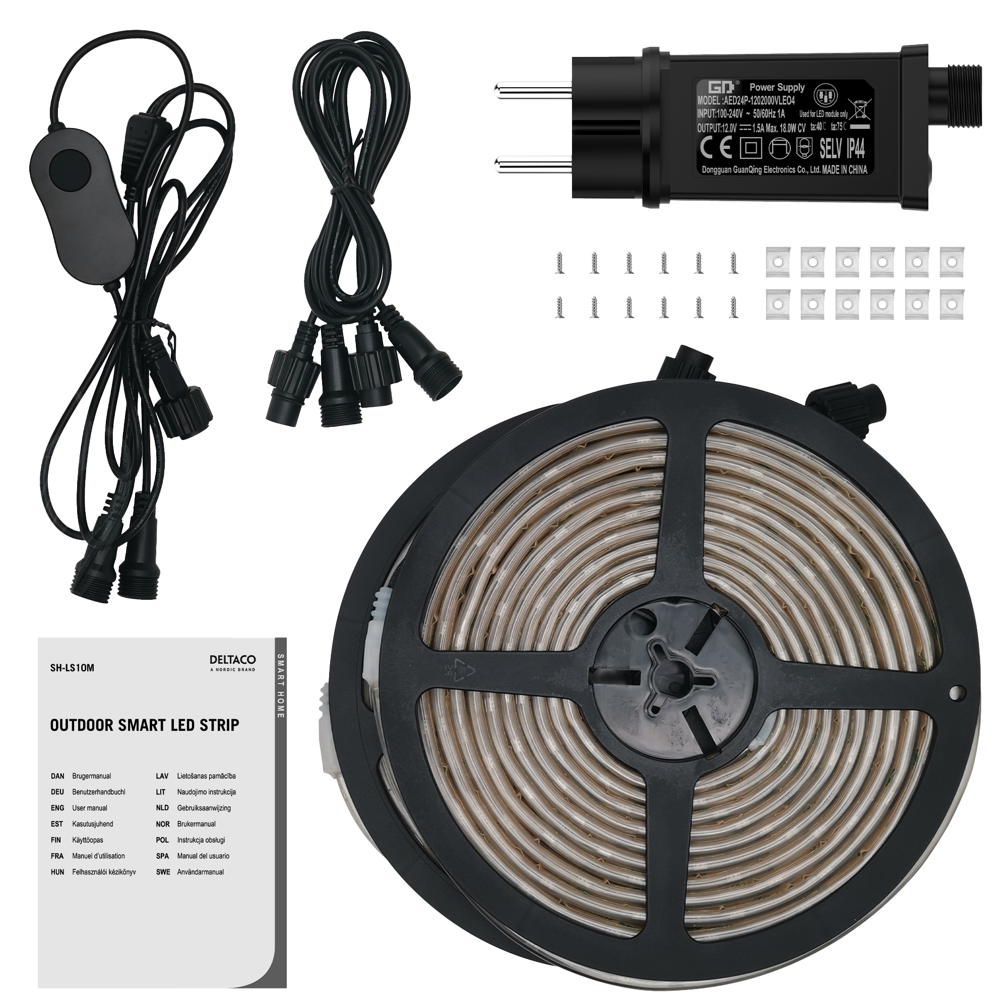 Deltaco SMART HOME SH-LS10M 10 méter, RGB, kültéri LED-szalag Deltaco SMART HOME SH-LS10M 10 méter, RGB, kültéri LED-szalag