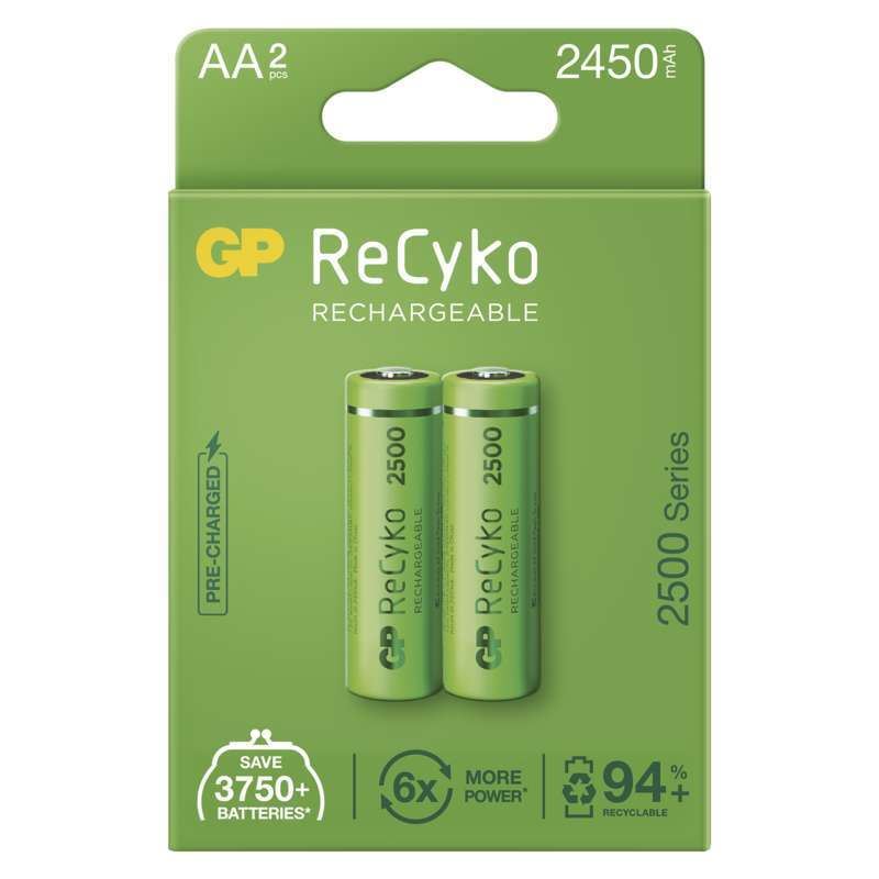 GP ReCyko AA (HR6) 2450mAh akku (2db/csomag) (B2125)