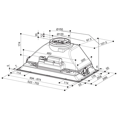 Faber INKA SMART HC X A70 Beépíthető páraelszívó 