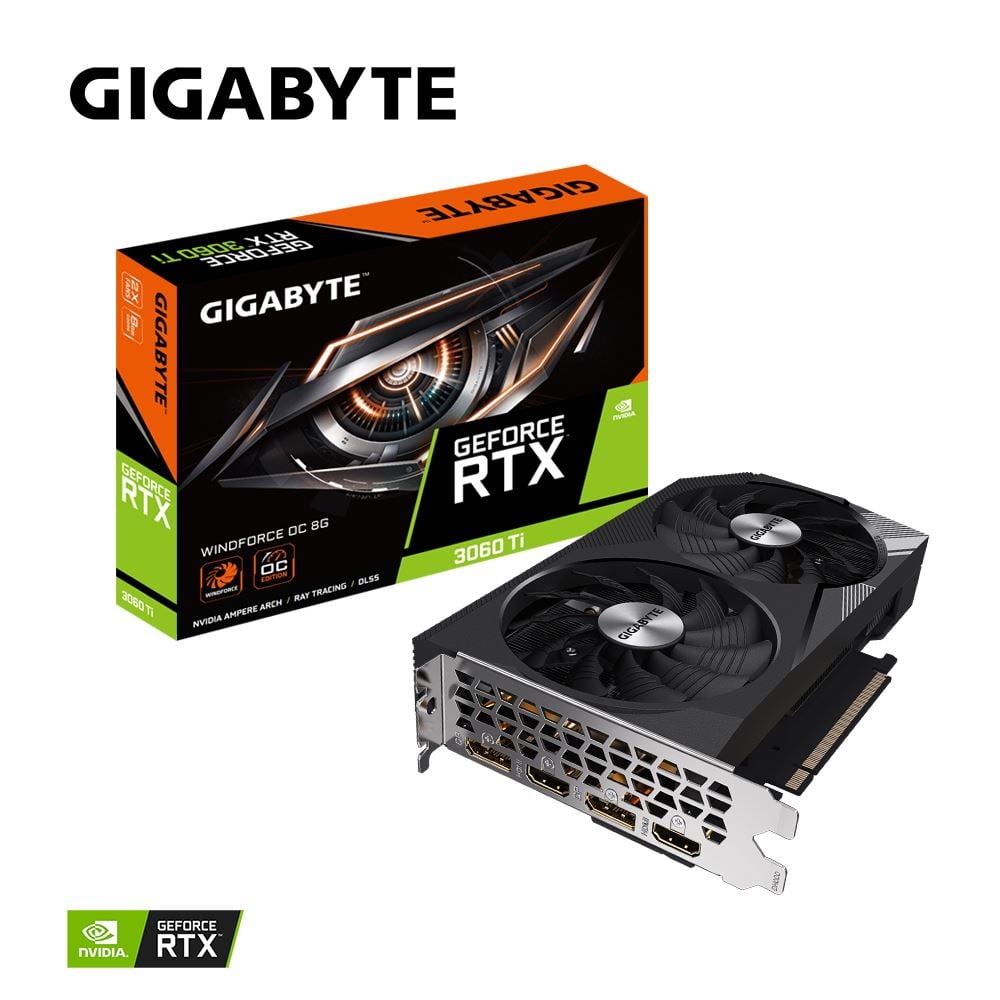 Gigabyte GeForce RTX 3060 Ti WINDFORCE OC 8G LHR videokártya (GV-N306TWF2OC-8GD)