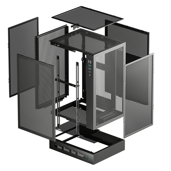 DeepCool CH170 DIGITAL  Mini-ITX Számítógépház Fekete 