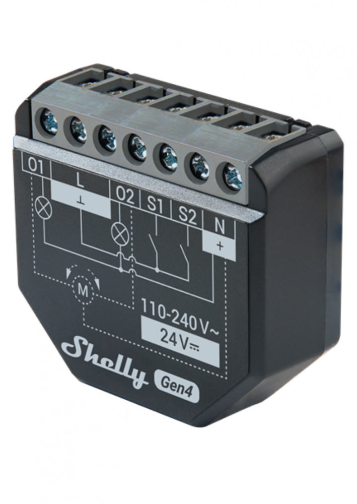 Shelly 2PM Gen4 WiFi + Bt két áramkörös fogyasztás mérős relé
