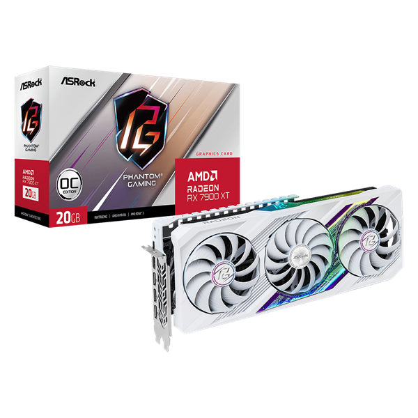 ASROCK PCI-Ex16x AMD RX 7900XT PHANTOM GAMING WHITE 20GB DDR6 OC Videokártya