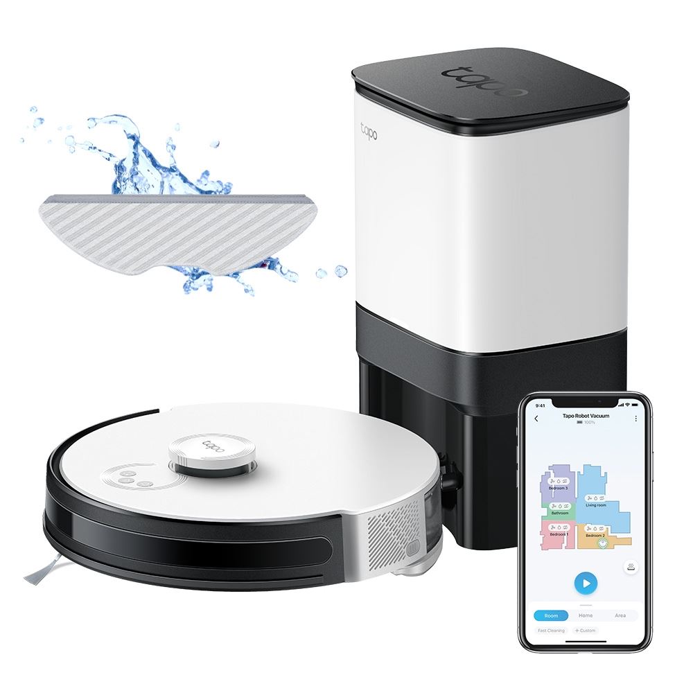 TP-LINK Tapo RV30 Plus robotporszívó felmosó funkcióval + okos automata ürítős dokkoló TP-LINK Tapo RV30 Plus robotporszívó felmosó funkcióval + okos automata ürítős dokkoló