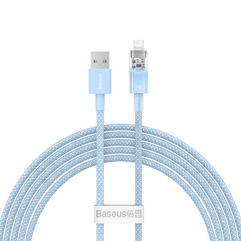 Fast Charging cable Baseus USB-A to Lightning  Explorer Series 2m, 2.4A (blue)