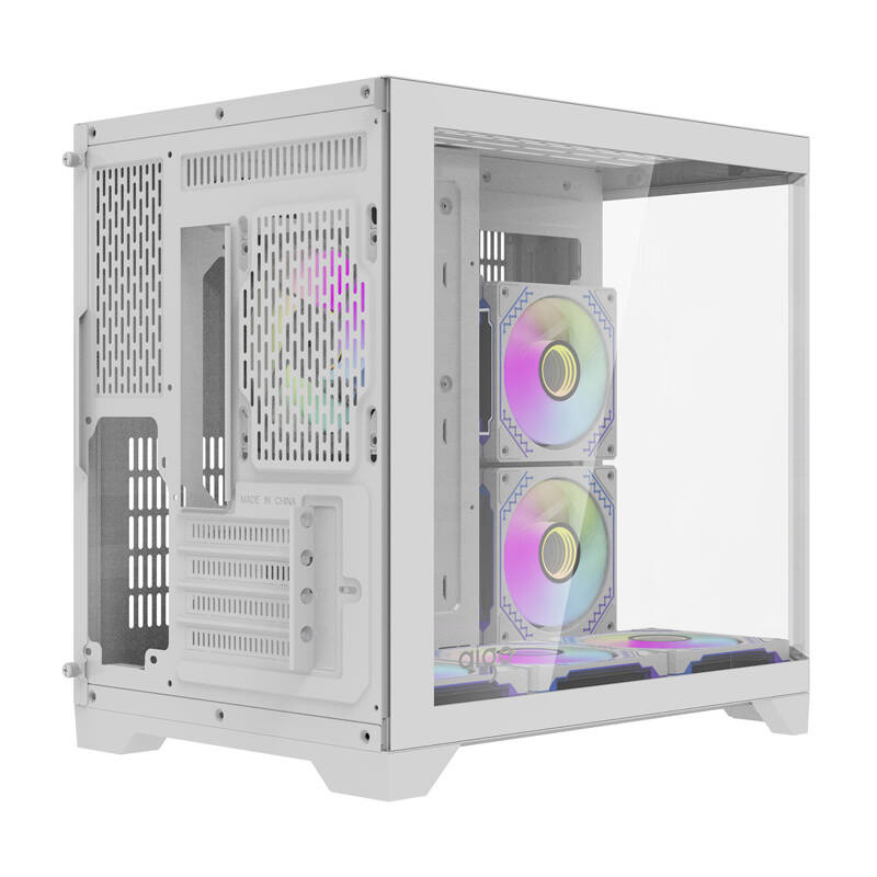Darkflash FT418 számítógépház + 6 ARGB ventilátor Fehér 