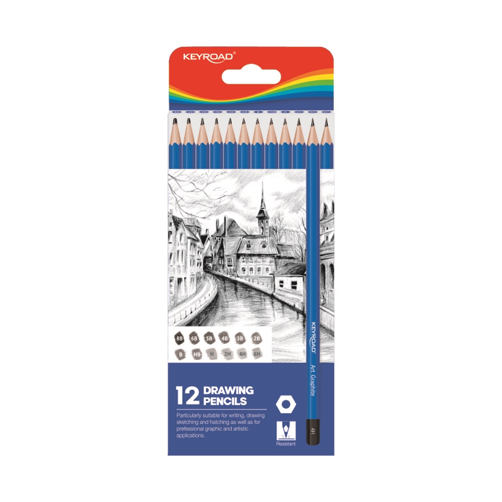 Keyroad Grafitceruza, 12 különböző keménységben, hatszögletű 12 db/bliszter (KR972271) Keyroad Grafitceruza, 12 különböző keménységben, hatszögletű 12 db/bliszter (KR972271)