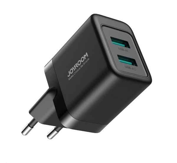JOYROOM JR-TCN01 hálózati töltő 2xUSB-A fekete JOYROOM JR-TCN01 hálózati töltő 2xUSB-A fekete