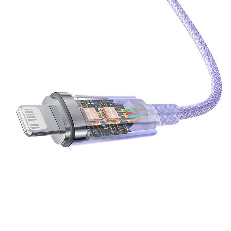 Fast Charging cable Baseus USB-C to Lightning  Explorer Series 2m, 20W (purple)