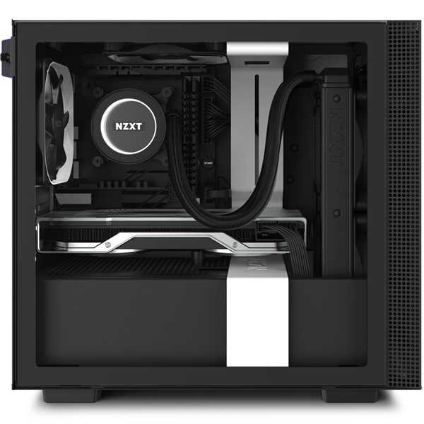NZXT H210 táp nélküli ablakos Mini-ITX ház matt fehér-fekete (CA-H210B-W1)