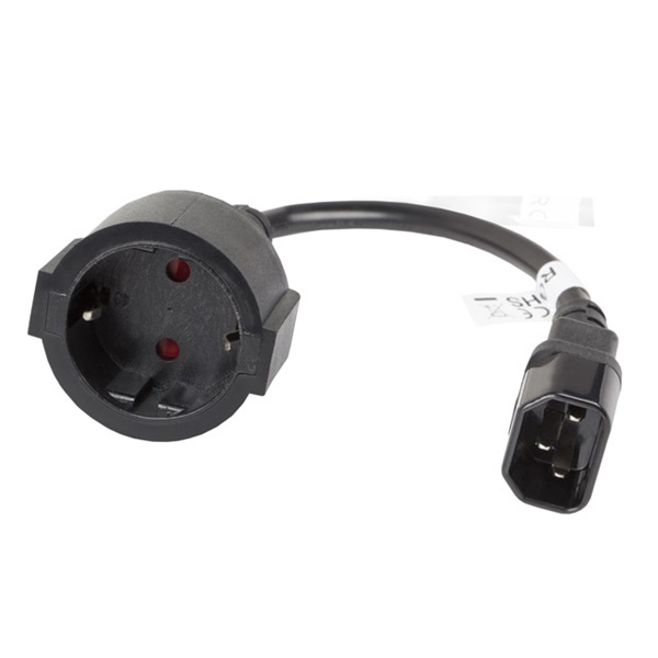 Lanberg hálózati kábel 20cm (CA-C14E-10CC-0018-BK)