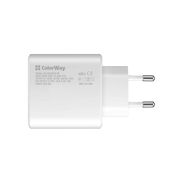 COLORWAY CW-CHS034PD-WT  Power Delivery Port PPS USB Type-C (45W) USB töltő adapter  Fehér   