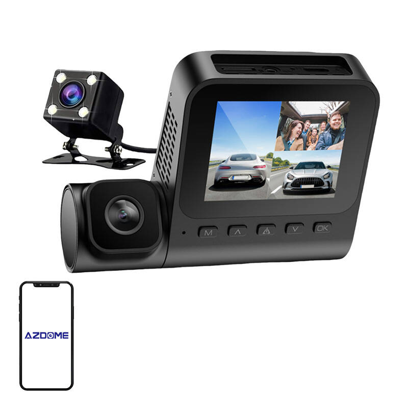 Azdome V600-3CH G-szenzor 1080p elülső kamera 1080p beltéri kamera és VGA hátsó kamera Azdome V600-3CH G-szenzor 1080p elülső kamera 1080p beltéri kamera és VGA hátsó kamera