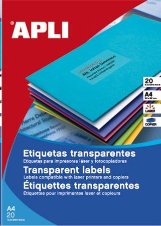 APLI 48.5x25.4 mm etikett, poliészter, időjárásálló, áttetsző matt 880 darab (LCA1223)