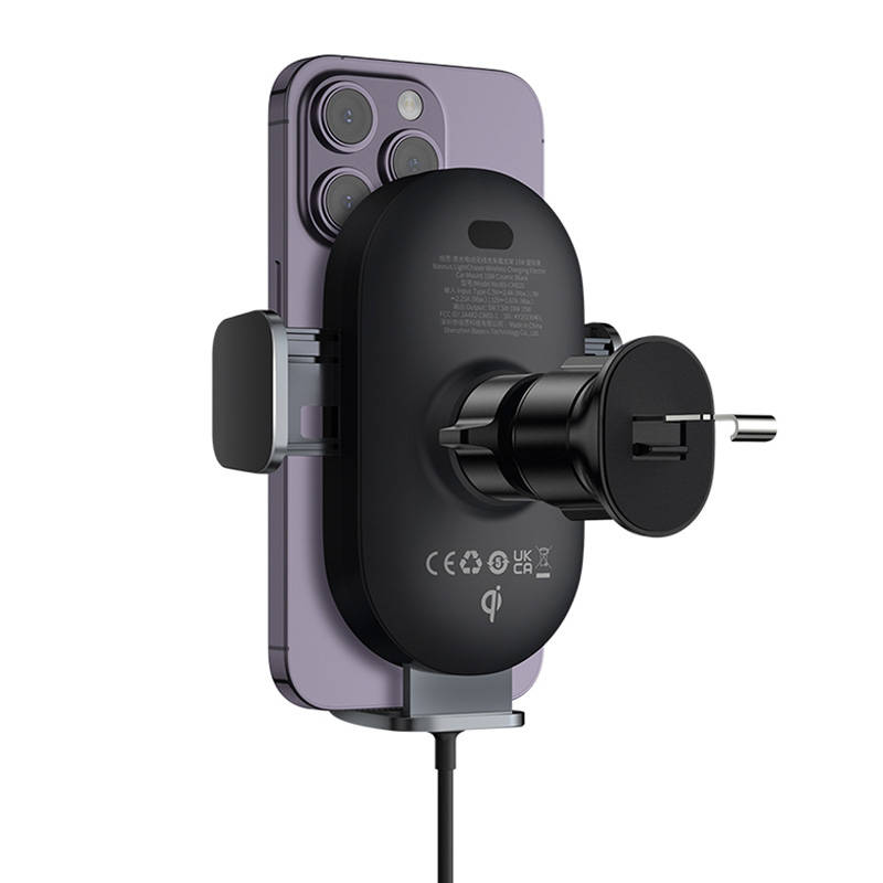 car holder with inductive charger Baseus LightChaser  (Black) car holder with inductive charger Baseus LightChaser  (Black)