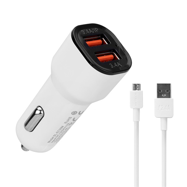 S-Link SL-EC30M USB 5V/2.4A/3,4A 17W Micro usb 1 m adat+töltőkábel Autós töltő fehér S-Link SL-EC30M USB 5V/2.4A/3,4A 17W Micro usb 1 m adat+töltőkábel Autós töltő fehér