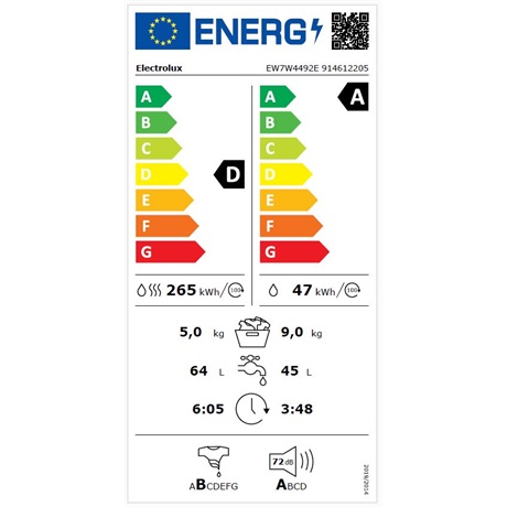 Electrolux EW7W4492E  Gőz funkcióval mosó-szárítógép