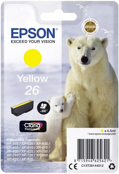 Epson 26 Claria Premium tintapatron sárga Eredeti