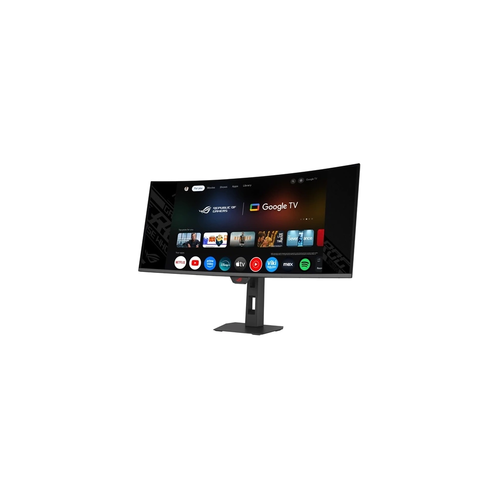 ASUS 34" XG34WCDMTG ROG Strix GoogleTV/Monitor - 3440x1440, UWQHD, OLED, QD-OLED, 240Hz, 0,03ms, Ívelt, Hangszóró, FreeSync, G-Sync,  Gamer,  Fekete
