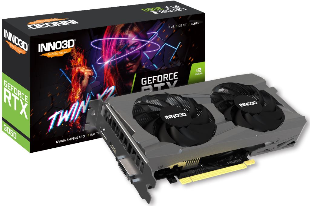 Inno3D GeForce RTX3050 6GB DDR6 Twin X2 Videókártya