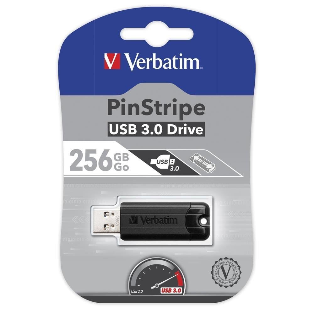 Pen Drive 256GB Verbatim PinStripe USB 3.0 fekete (49320) Pen Drive 256GB Verbatim PinStripe USB 3.0 fekete (49320)