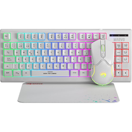 BILL MARVO Loot 30 billentyűzet+egér+egérpad combo - Fehér - UK /Membrán/