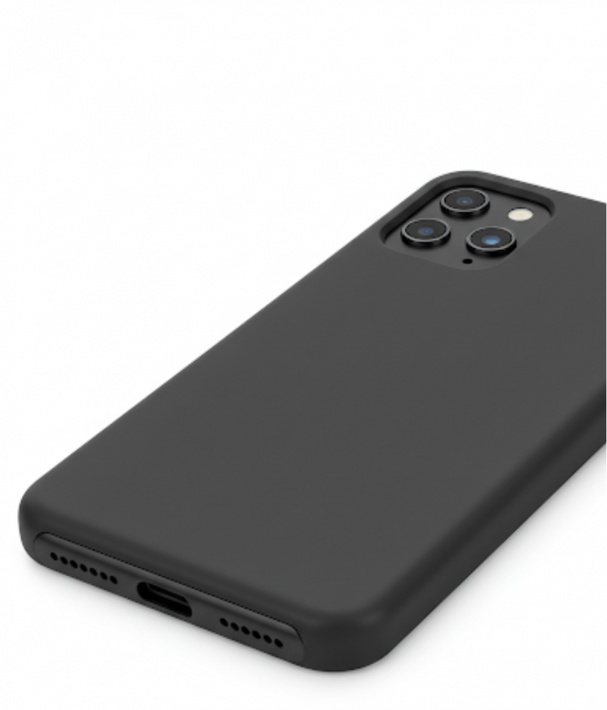 Premium szilikon tok, iPhone 16 Pro, Fekete