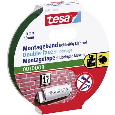 Kétoldalú ragasztószalag kültérre 5m x 19 mm Tesa® 55751 Kétoldalú ragasztószalag kültérre 5m x 19 mm Tesa® 55751