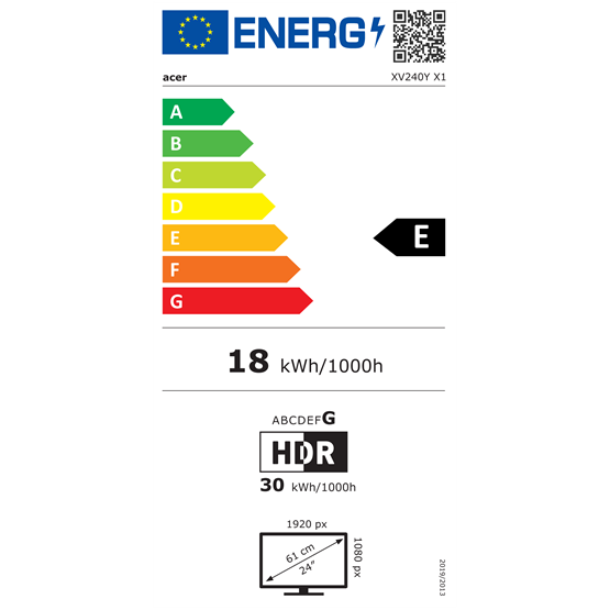 Acer 23.8" Nitro XV240YX1bmiiprx ZeroFrame FreeSync Premium  IPS 200Hz