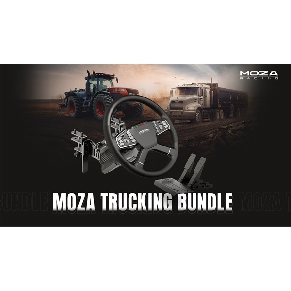 Moza Racing kormány Trucking PC Szimulátor szett  Kamion/Traktor  DD R5 bázis TSW kormány SR-P Lite pedál bilincs 