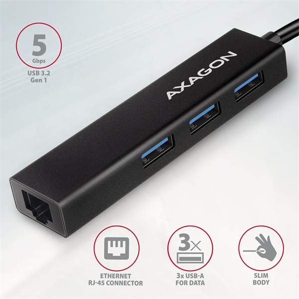 Axagon HMC-GL3A SuperSpeed USB3.2 Gen 1 C hub + Gigabit LAN