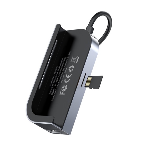 Baseus Bend Angle No.7 USB Type-C HUB, szürke