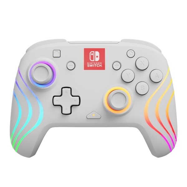 PDP Afterglow Wave Nintendo Switch RGB LED Lighting fehér vezeték nélküli kontroller PDP Afterglow Wave Nintendo Switch RGB LED Lighting fehér vezeték nélküli kontroller