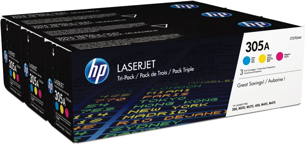 HP CF370AM Tri-Pack C/Y/M toner (305A) HP CF370AM Tri-Pack C/Y/M toner (305A)