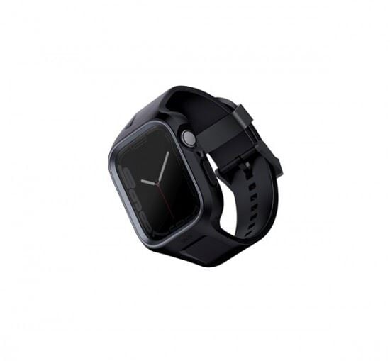 Uniq Monos Apple Watch 44/45mm hibrid szíj tok fekete (UNIQ-45MM-MONOSBLK)