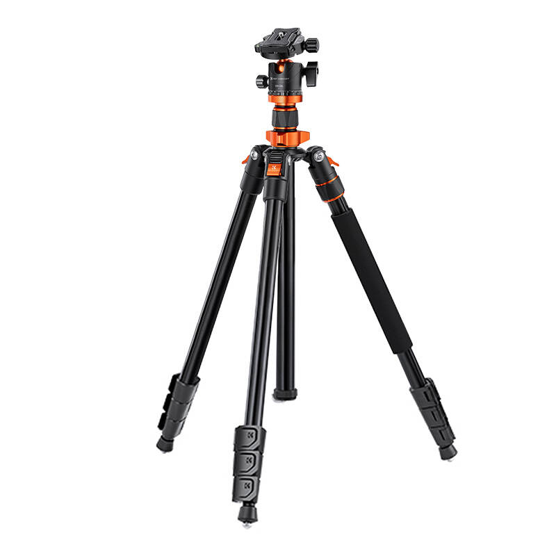 K&F Concept KF-09-087V6 K234A7+BH-28L állvány + monopod, elforgatható középoszloppal, fekete-narancs