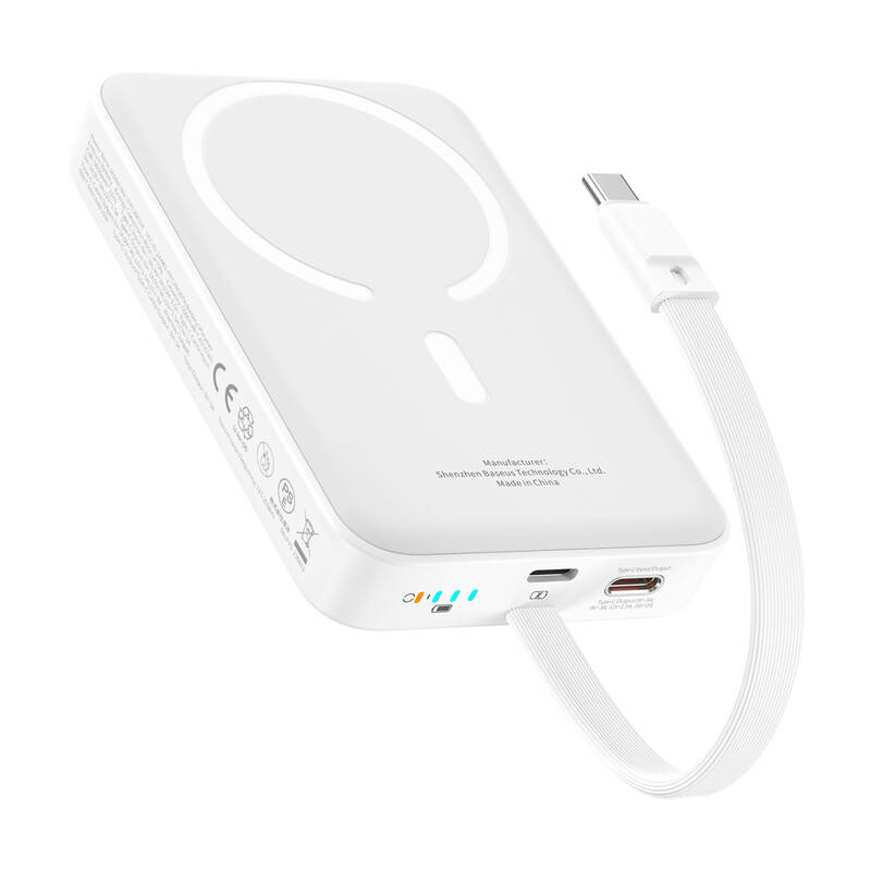 Baseus Mini 10000mAh 30W mágneses Powerbank Fehér  Bayern Edition
