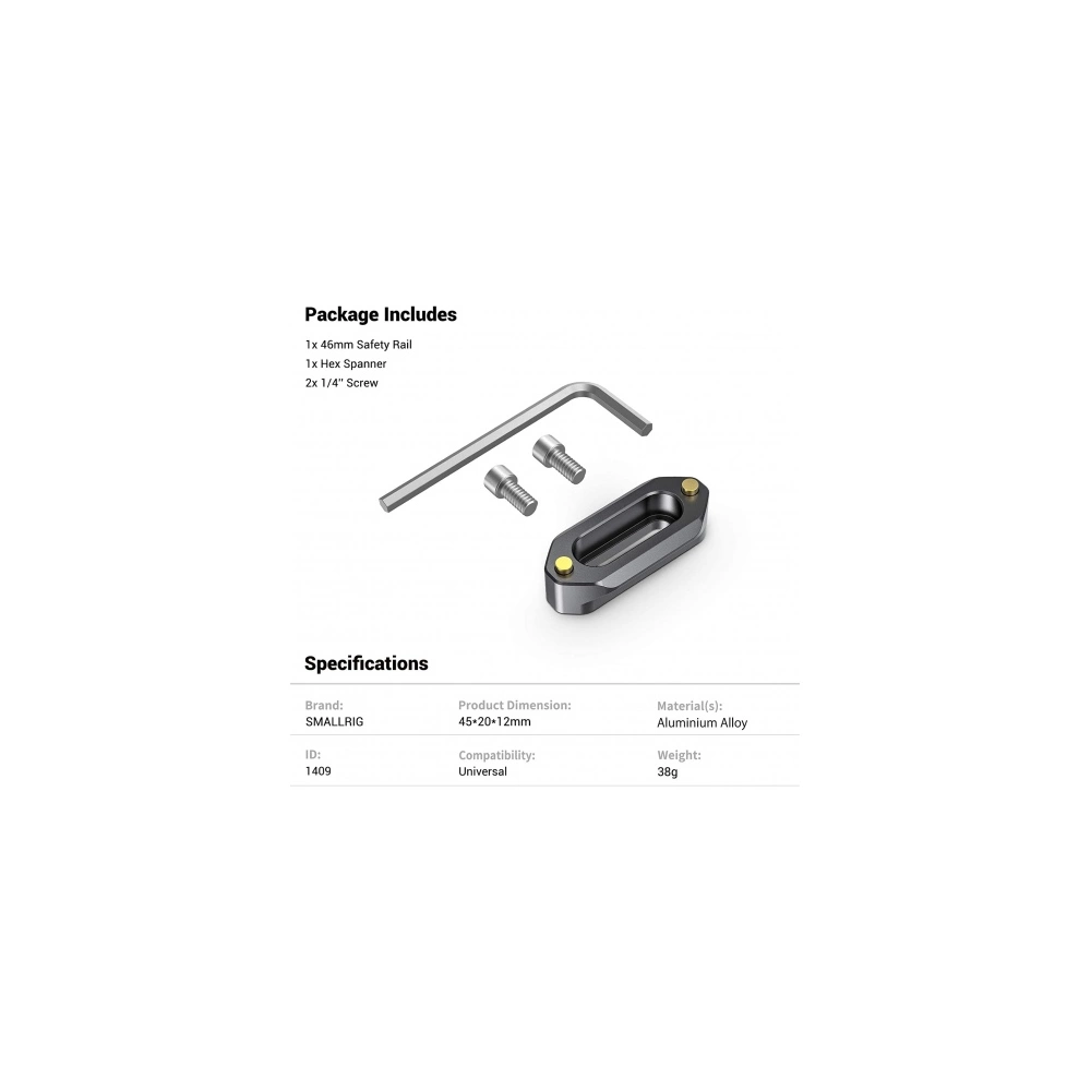 SMALLRIG Quick Release Safety Rail 4cm SMALLRIG Quick Release Safety Rail 4cm