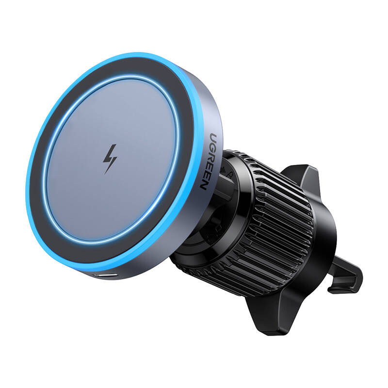 Magnetic car holder with inductive charger Ugreen W525, for air vent, 15W (black) Magnetic car holder with inductive charger Ugreen W525, for air vent, 15W (black)