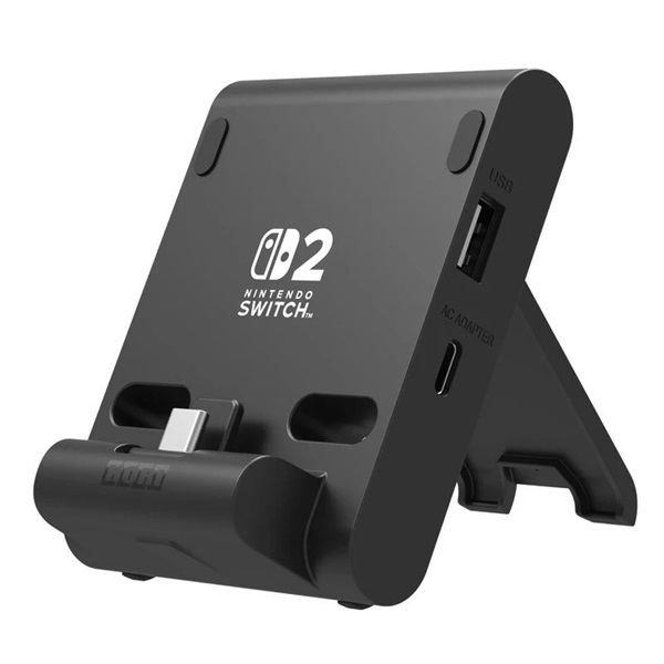 Hori Dual PlayStand Nintendo Switch 2 Official USB-A - USB-C fekete állvány és töltő