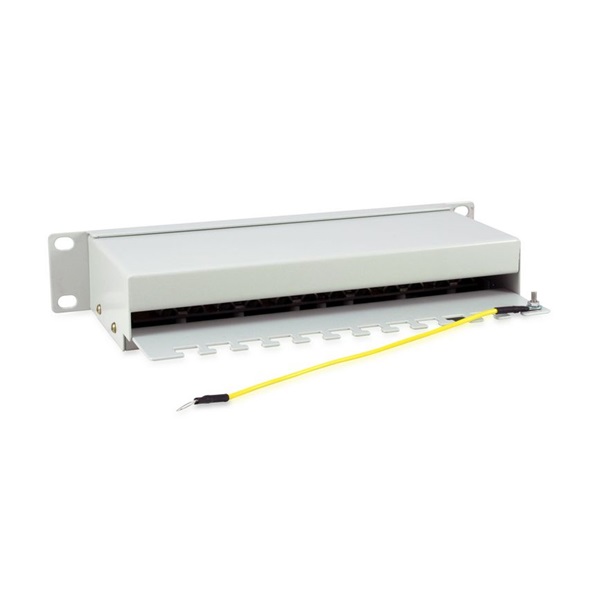 Equip 208014 12 port Cat6 árnyékolt Patch panel Szürke