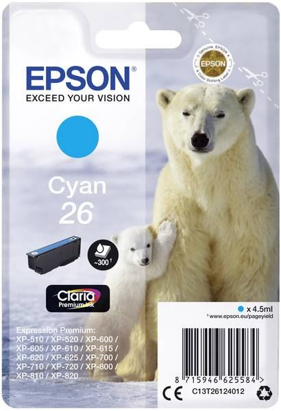Epson 26 Claria Premium tintapatron cián Eredeti