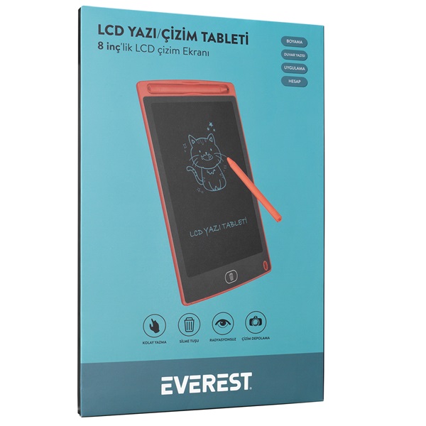 Everest  EV-DY100 Red  125x175mm  8,5 inch toll  LCD Grafikus tábla