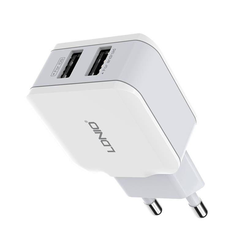 LDNIO A2202 hálózati töltő 2xUSB, 12W fehér LDNIO A2202 hálózati töltő 2xUSB, 12W fehér