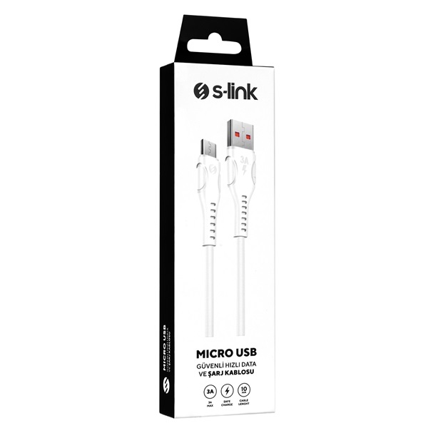 S-Link kábel  SL-X241  2.4A  12W  Gyorstöltés  Micro USB 100cm adat+töltőkábel Fekete