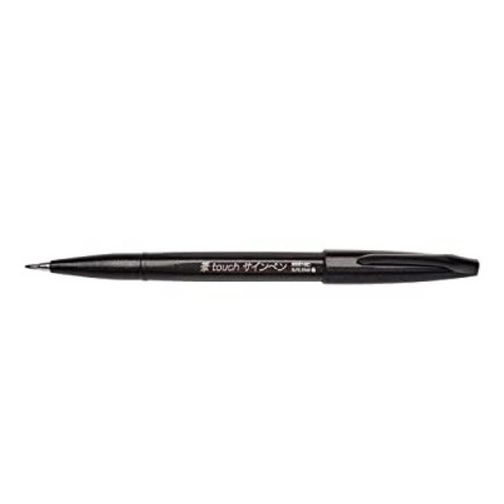 Pentel Ecsettoll, kalligrafikus hajlékony hegyű,   fekete (SES15C-A)