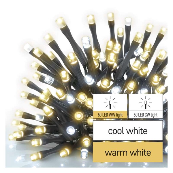 Emos D1AN01 10m 100LED IP44 melegfehér-hidegfehér/id CNT - fényfüzér Emos D1AN01 10m 100LED IP44 melegfehér-hidegfehér/id CNT - fényfüzér